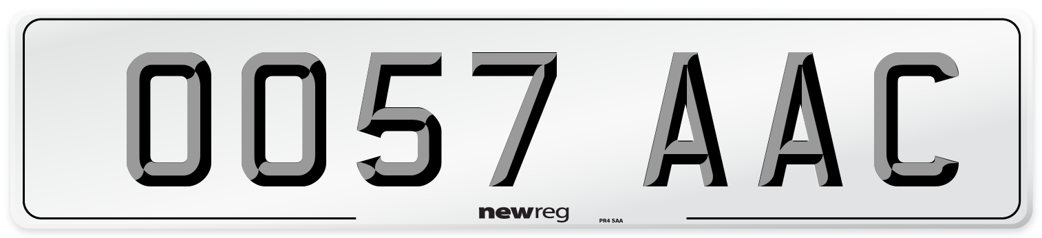 OO57 AAC Number Plate from New Reg